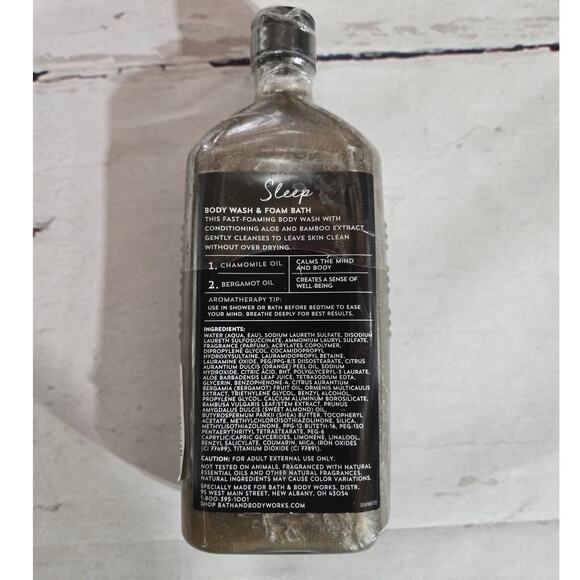 NEW! Bath & Body Works Sleep Black Chamomile Body Care Wash & Foam Bath - Picture 2 of 2